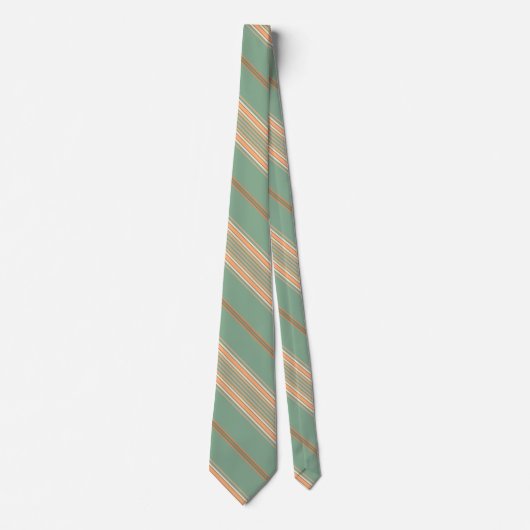 Moss Green en White Stripe Necktie Stropdas (Voorkant)