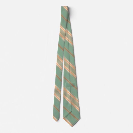 Moss Green en White Stripe Necktie Stropdas (Achterkant)