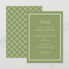 Moss Green Estate Wedding Details Card Informatiekaartje