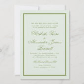Moss Green Estate Wedding Invitation Kaart (Voorkant)