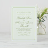 Moss Green Estate Wedding Invitation Kaart (Staand voorkant)