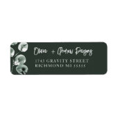 Moss Green Eucalyptus Hand Lettert het Adres van h Etiket (Voorkant)