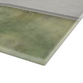 Moss Green Feather Pattern met Grijs Monogram Snijplank (Hoek)