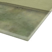 Moss Green Feather Pattern met Monogram Snijplank (Hoek)