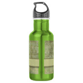 Moss Green Feather Pattern met Monogram Waterfles (Achterkant)