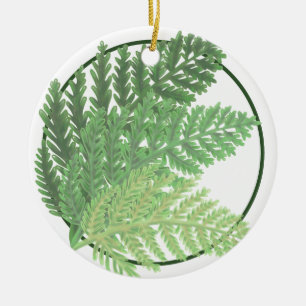 Moss Green Fern Keramisch Ornament