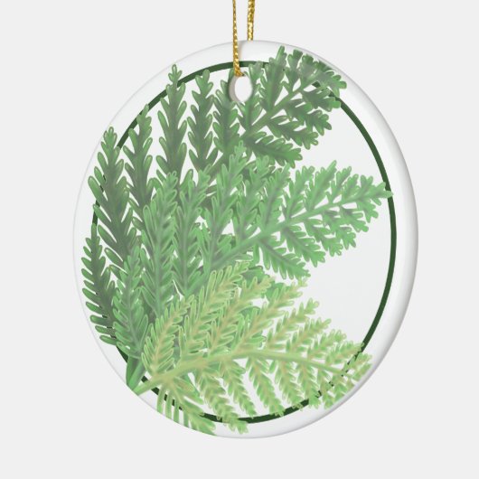 Moss Green Fern Keramisch Ornament (Links)