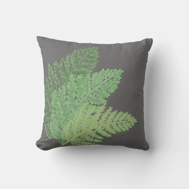 Moss Green Fern Kussen (Voorkant)