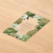 Moss Green, Fern Mist & Pale Pistachio Wedding Acryl Uitnodigingen (Laagn)