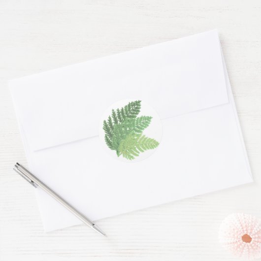 Moss Green Fern Ronde Sticker (Envelop)