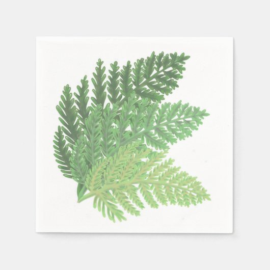 Moss Green Fern Servetten (Voorkant)