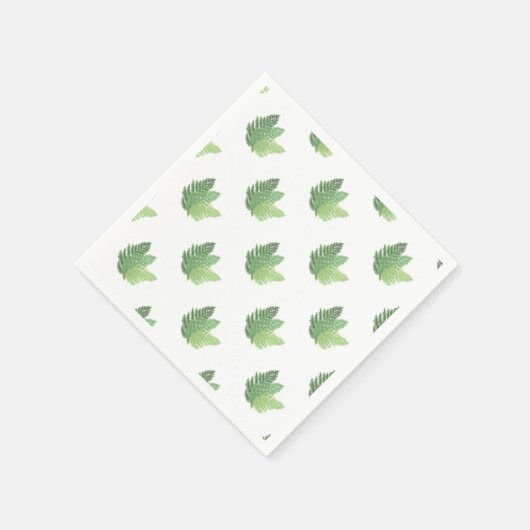 Moss Green Fern waterverf botanisch Servetten (Hoek)