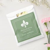 Moss Green Fleur de Lis Wedding Favor Bags Bedankzakje (Gezegeld)