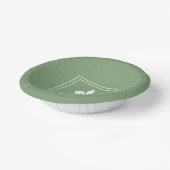 Moss Green Fleur de Lis Wedding Paper Bowls Papieren Kommen (Gebogen)