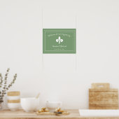 Moss Green Fleur de Lis Wedding Poster (Keuken)