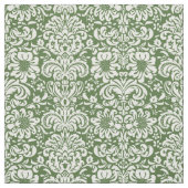 Moss Green Floral Damask Stof (Swatch)