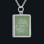 Moss Green Flourish Ketting<br><div class="desc">Pas een unieke gave aan voor uw bruidsmeisjes met een Moss Green Flourish Ketting. Het ontwerp van het ketting is voorzien van een elegante bladachtige bloei met een overeenkomende gekleurde achtergrond. Pas de naam van de bruidsmeisje aan voor een geliefde herinnering aan je grote dag. Extra trouwbenodigdheden zijn ook beschikbaar...</div>