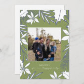 Moss Green Forever Grateful Familie Foto Kerstmis (Voorkant / Achterkant)