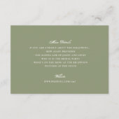 Moss Green Formal Classic Elegant Wedding Informatiekaartje (Voorkant)