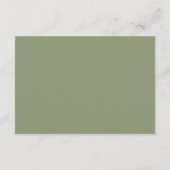 Moss Green Formal Classic Elegant Wedding Informatiekaartje (Achterkant)