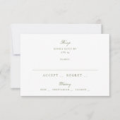 Moss Green Formal Classic Elegant Wedding RSVP Kaartje (Voorkant)