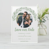 Moss Green Garland Foto Opslaan van de Datum Save The Date (Staand voorkant)