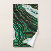 Moss Green Geode en Crystals Digital Art Bad Handdoek (Handdoek)