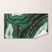 Moss Green Geode en Crystals Digital Art Bad Handdoek (Handdoek)