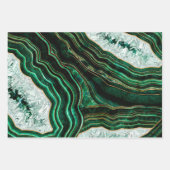 Moss Green Geode en Crystals Digital Art Inpakpapier Vel (Voorkant 2)