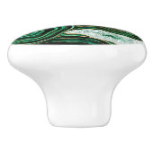 Moss Green Geode en Crystals Digital Art Keramische Knop (Zijkant)