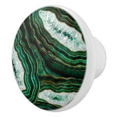 Moss Green Geode en Crystals Digital Art Keramische Knop (Rechts)