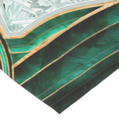 Moss Green Geode en Crystals Digital Art Korte Tafelloper (Hoek)