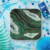 Moss Green Geode en Crystals Digital Art Papieren Bordje (Feest)