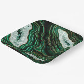 Moss Green Geode en Crystals Digital Art Papieren Bordje (Gebogen)