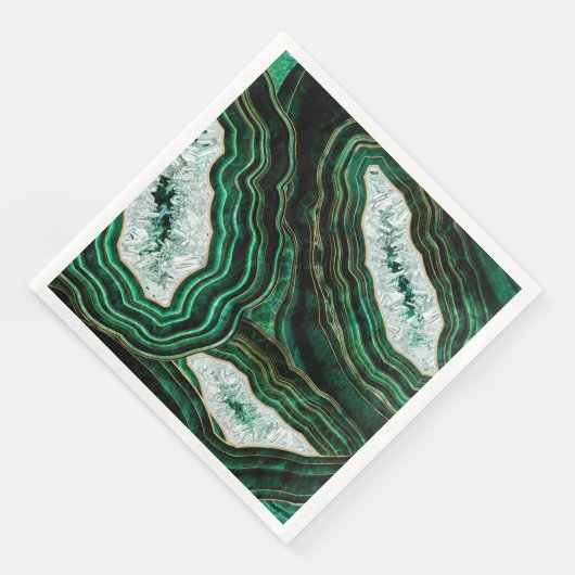 Moss Green Geode en Crystals Digital Art Servet (Hoek)