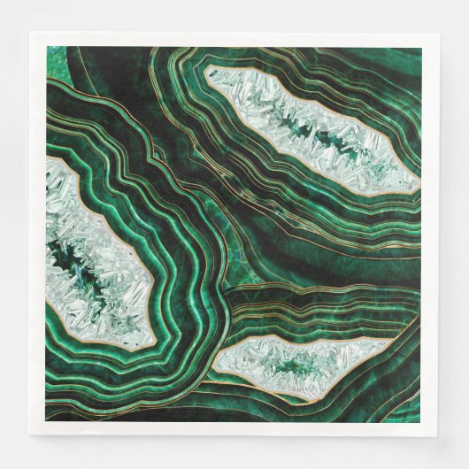 Moss Green Geode en Crystals Digital Art Servet (Voorkant)