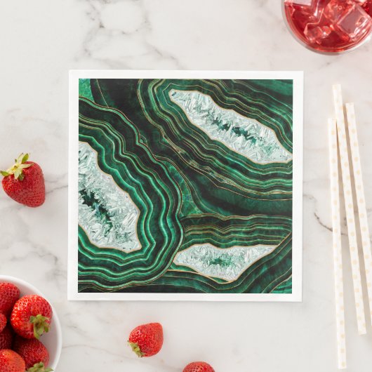 Moss Green Geode en Crystals Digital Art Servet (Insitu)