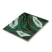 Moss Green Geode en Crystals Digital Art Tegeltje (Zijkant)