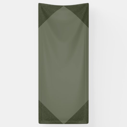 Moss Green Geometric Corners Gebeurtenisbanner Spandoek (Verticaal)