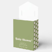 Moss Green geometrisch Baby shower dank u Bedankdoosjes (Geopend)