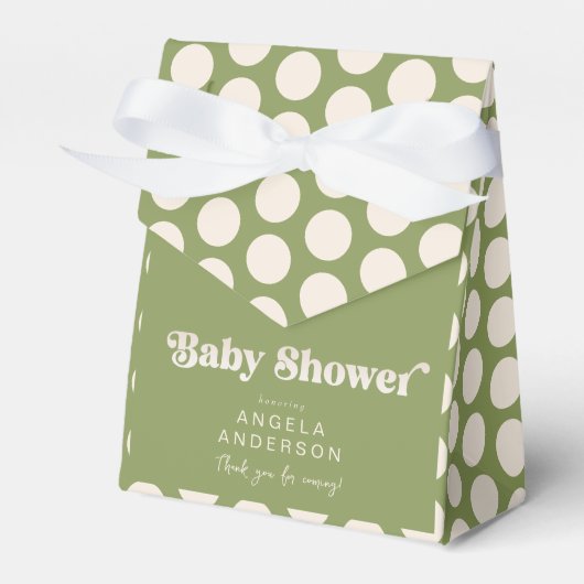 Moss Green geometrisch Baby shower dank u Bedankdoosjes (Voorkant Zijde)