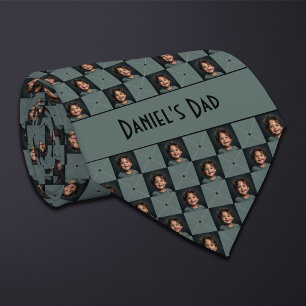 Moss Green geruite foto Stropdas