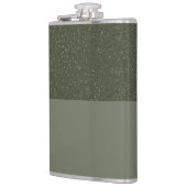 Moss Green Gespikkelde Top Aangepaste Vinyl Gewikk Heupfles (Links)