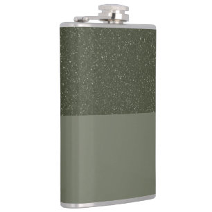 Moss Green Gespikkelde Top Aangepaste Vinyl Gewikk Heupfles