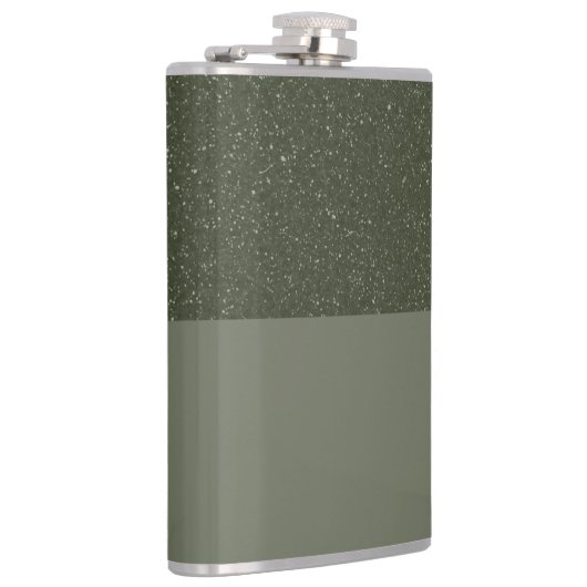 Moss Green Gespikkelde Top Aangepaste Vinyl Gewikk Heupfles (Rechts)