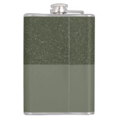 Moss Green Gespikkelde Top Aangepaste Vinyl Gewikk Heupfles (Achterkant)