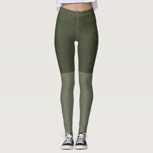 Moss Green Getextureerde Leggings -