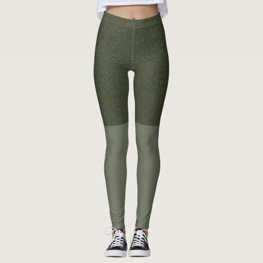 Moss Green Getextureerde Leggings -  (Voorkant)