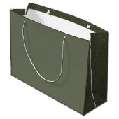 Moss Green Gift Bag met gestructureerde zijkanten Groot Cadeauzakje (Achterkant Gekanteld)