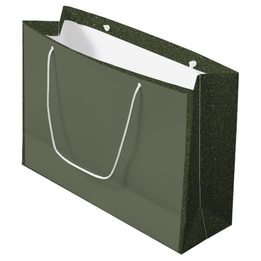 Moss Green Gift Bag met gestructureerde zijkanten Groot Cadeauzakje (Voorkant Gekanteld)